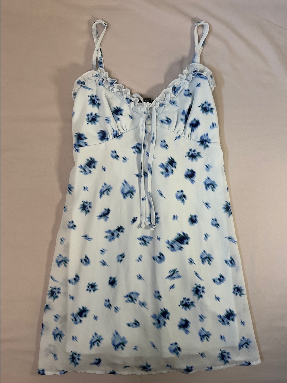 Wild Fable Floral Mini Slip Dress in White and Blue